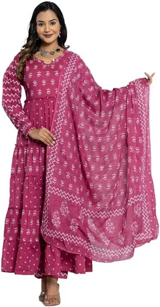 Amayra Women's Printed Anarkali Kurta Set